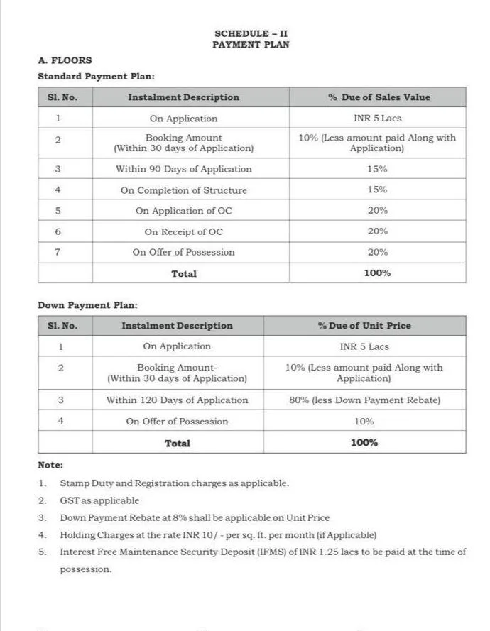 Dlf-garden-city-enclave-phase-2-payment-plan