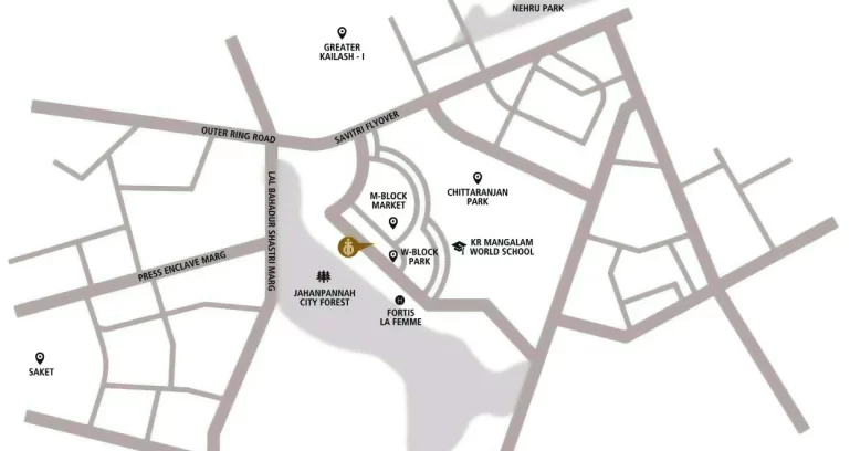 Dlf-kings-court-location-map