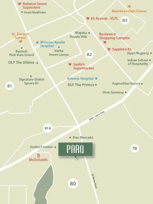 Conscient-parq-sector-80-gurgaon-location-map