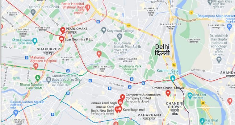 Omaxe-karol-bagh-location-map